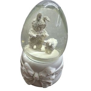 Dept 56 Snowbunnies "Let's play in the meadow" Musical Water Globe Snow Globe